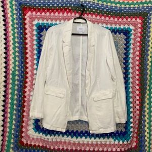 Professional white unstructured blazer!
